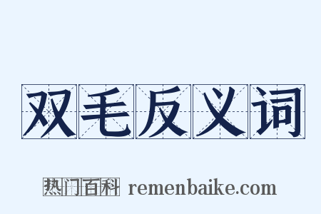 双毛反义词是什么意思的图片